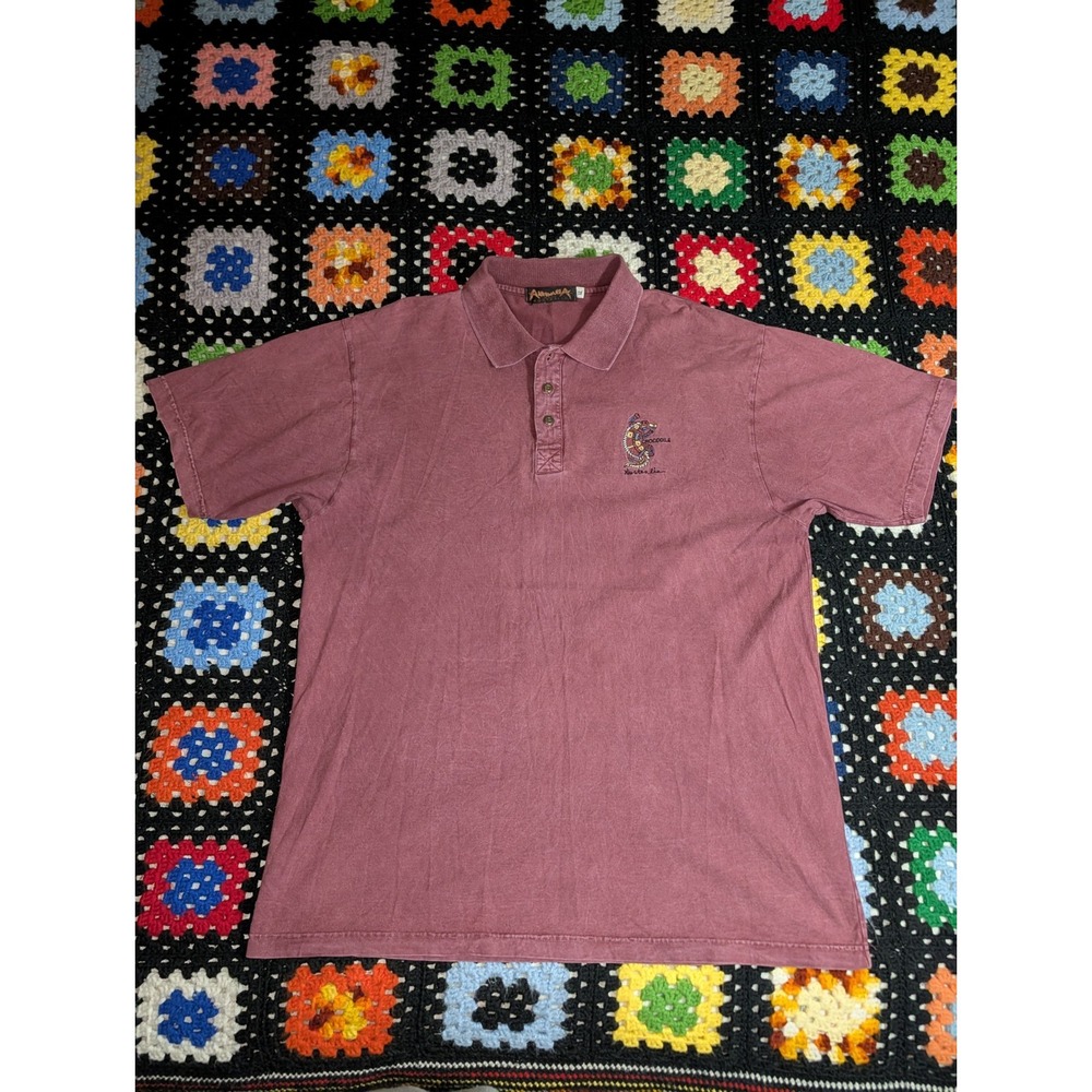 Vintage Australia Polo Shirt Crocodile Outback‎ Red Tourist Men's XL 1990s